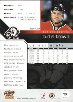 2002-03 Pacific #39 Curtis Brown Back