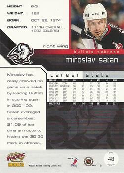 2002-03 Pacific #48 Miroslav Satan Back