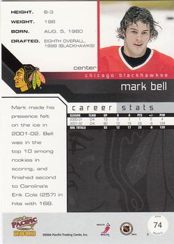 2002-03 Pacific #74 Mark Bell Back