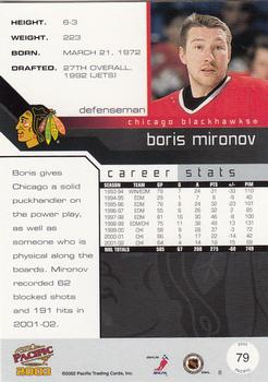 2002-03 Pacific #79 Boris Mironov Back