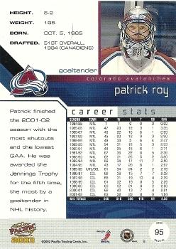 2002-03 Pacific #95 Patrick Roy Back
