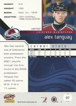 2002-03 Pacific #97 Alex Tanguay Back