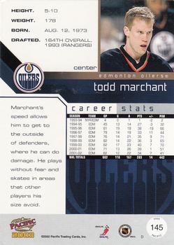 2002-03 Pacific #145 Todd Marchant Back