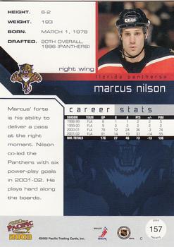 2002-03 Pacific #157 Marcus Nilson Back