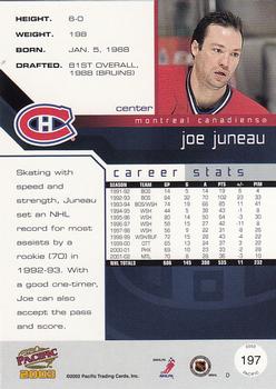 2002-03 Pacific #197 Joe Juneau Back