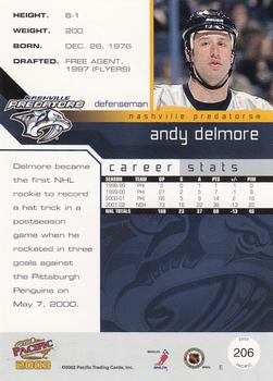 2002-03 Pacific #206 Andy Delmore Back