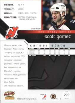 2002-03 Pacific #222 Scott Gomez Back
