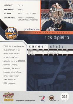 2002-03 Pacific #235 Rick DiPietro Back