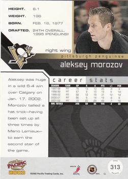 2002-03 Pacific #313 Aleksey Morozov Back