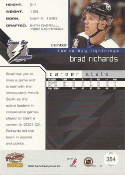2002-03 Pacific #354 Brad Richards Back