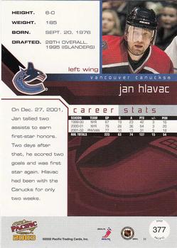 2002-03 Pacific #377 Jan Hlavac Back