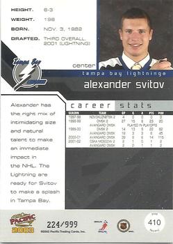2002-03 Pacific #410 Alexander Svitov Back
