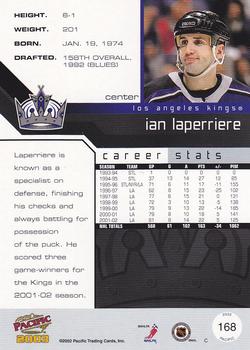2002-03 Pacific #168 Ian Laperriere Back