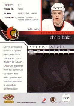 2002-03 Pacific #262 Chris Bala Back