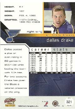 2002-03 Pacific #321 Dallas Drake Back