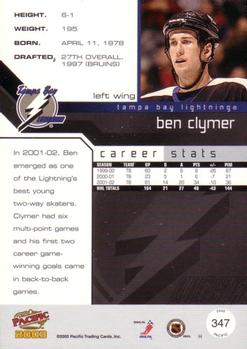 2002-03 Pacific #347 Ben Clymer Back