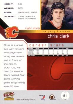 2002-03 Pacific #51 Chris Clark Back