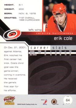 2002-03 Pacific #64 Erik Cole Back