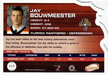 2002-03 Pacific Atomic #111 Jay Bouwmeester Back