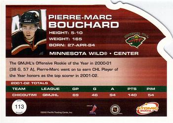 2002-03 Pacific Atomic #113 Pierre-Marc Bouchard Back