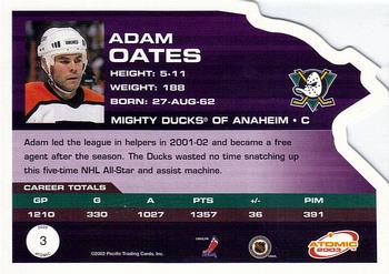 2002-03 Pacific Atomic #3 Adam Oates Back