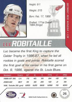 2002-03 Pacific Calder #26 Luc Robitaille Back
