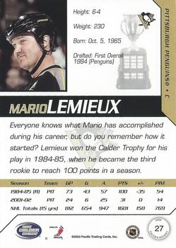 2002-03 Pacific Calder #27 Mario Lemieux Back