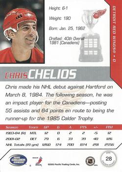 2002-03 Pacific Calder #28 Chris Chelios Back