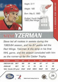 2002-03 Pacific Calder #29 Steve Yzerman Back