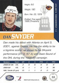 2002-03 Pacific Calder #53 Dan Snyder Back