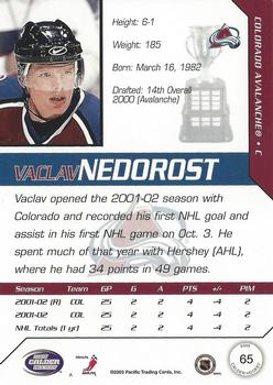 2002-03 Pacific Calder #65 Vaclav Nedorost Back