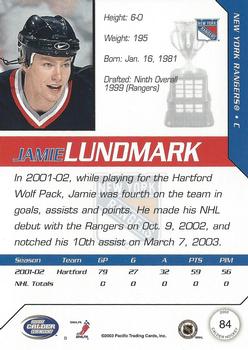 2002-03 Pacific Calder #84 Jamie Lundmark Back
