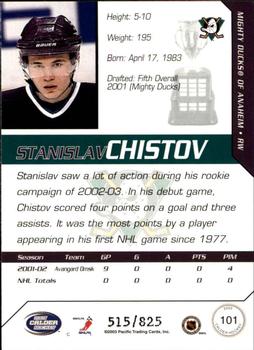 2002-03 Pacific Calder #101 Stanislav Chistov Back