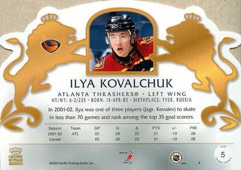 2002-03 Pacific Crown Royale #5 Ilya Kovalchuk Back