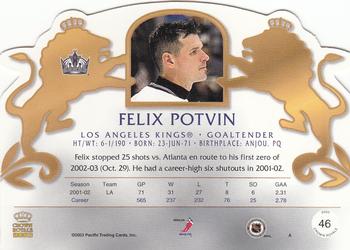 2002-03 Pacific Crown Royale #46 Felix Potvin Back