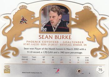 2002-03 Pacific Crown Royale #75 Sean Burke Back