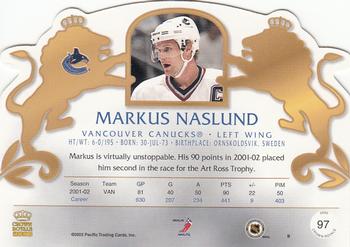 2002-03 Pacific Crown Royale #97 Markus Naslund Back