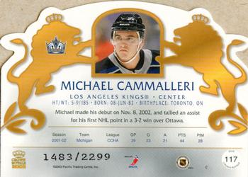 2002-03 Pacific Crown Royale #117 Mike Cammalleri Back