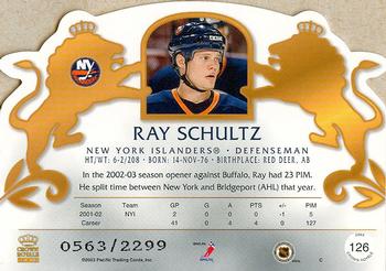 2002-03 Pacific Crown Royale #126 Ray Schultz Back