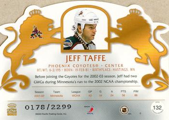 2002-03 Pacific Crown Royale #132 Jeff Taffe Back
