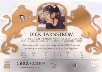 2002-03 Pacific Crown Royale #133 Dick Tarnstrom Back