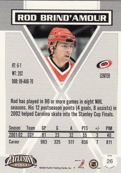 2002-03 Pacific Exclusive #26 Rod Brind'Amour Back