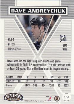 2002-03 Pacific Exclusive #154 Dave Andreychuk Back