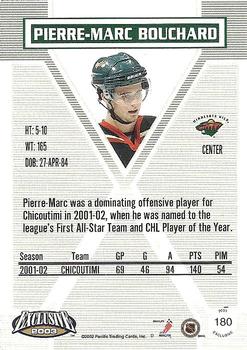 2002-03 Pacific Exclusive #180 Pierre-Marc Bouchard Back