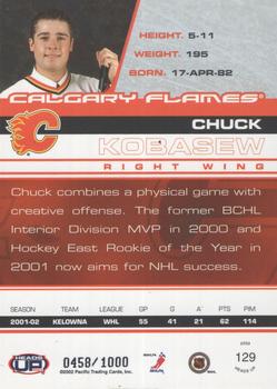 2002-03 Pacific Heads Up #129 Chuck Kobasew Back