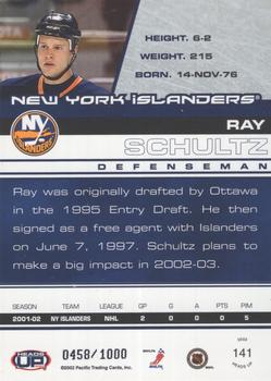 2002-03 Pacific Heads Up #141 Ray Schultz Back