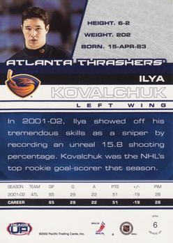 2002-03 Pacific Heads Up #6 Ilya Kovalchuk Back