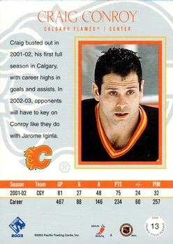 2002-03 Pacific Private Stock Reserve #13 Craig Conroy Back