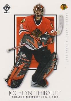 2002-03 Pacific Private Stock Reserve #21 Jocelyn Thibault Front