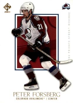 2002-03 Pacific Private Stock Reserve #24 Peter Forsberg Front